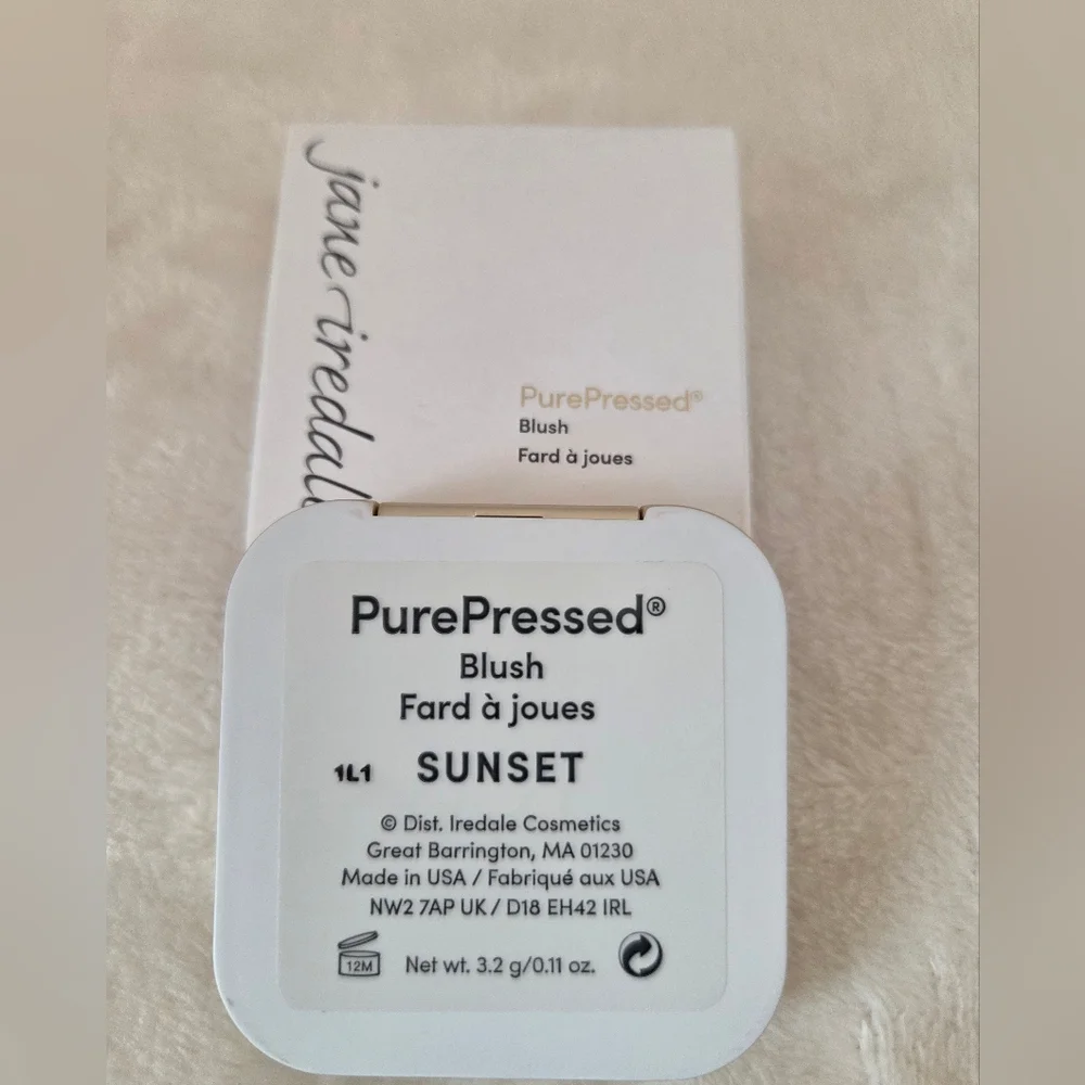JANE IREDALE PurePressed Blush Powder Mirror Compact in SUNSET Full Size! NEW
